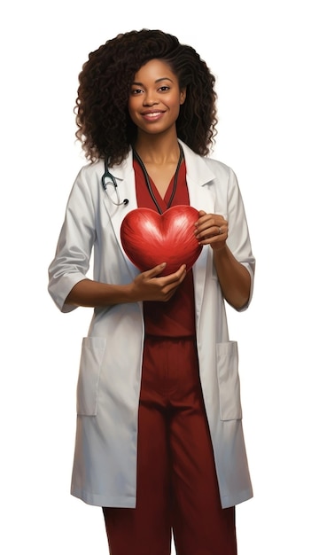 Vrouwelijke Afrikaanse arts Cardioloog hart in de hand houden