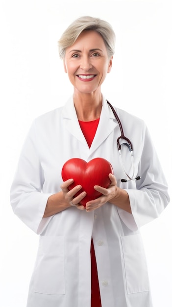 Vrouwelijke arts Cardioloog hart in de hand houden