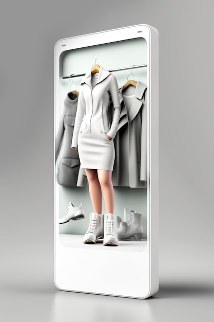 Foto vrouwelijke casual kleding online winkel generatieve ai-illustratie