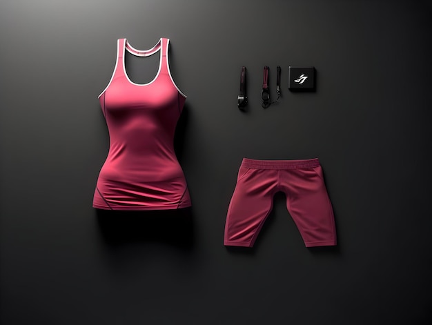 Foto vrouwelijke fitnesspak 3d vrouwelijke fitnesspak mockup vrouwelijke gym- en sportpak mock-up