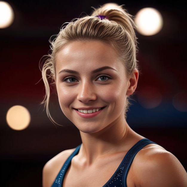 Foto vrouwelijke gymnast glimlachend