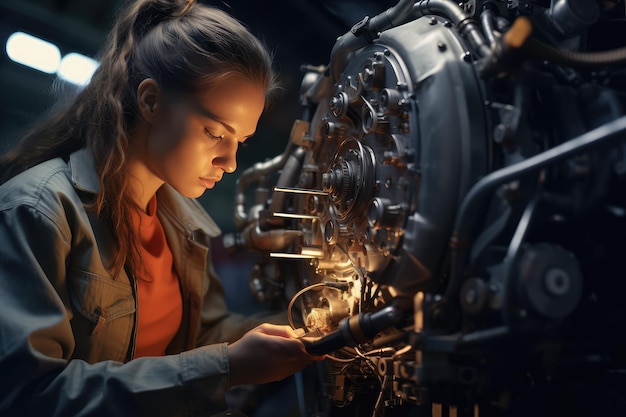 Vrouwelijke ingenieur aan het werk