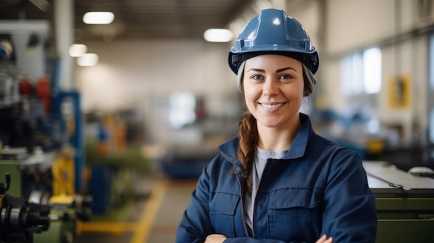 vrouwelijke ingenieur in een fabriek