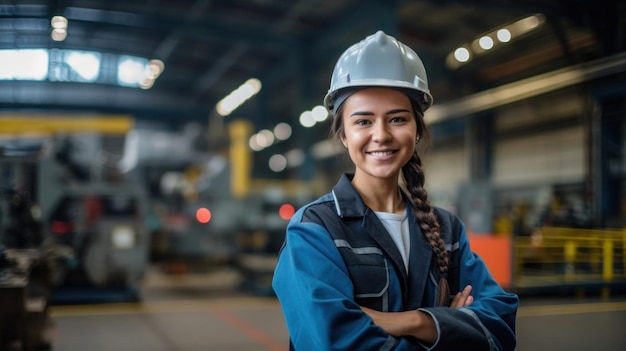 vrouwelijke ingenieur in een fabriek