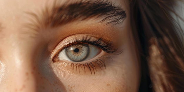 Vrouwelijke ogen close-up macro make-up Generatieve AI