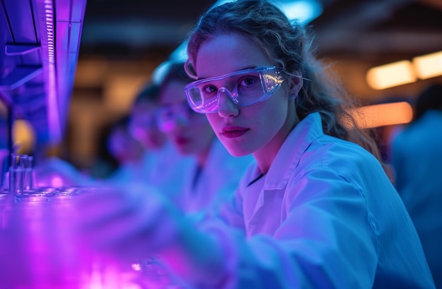Vrouwelijke wetenschapper die in een laboratorium werkt