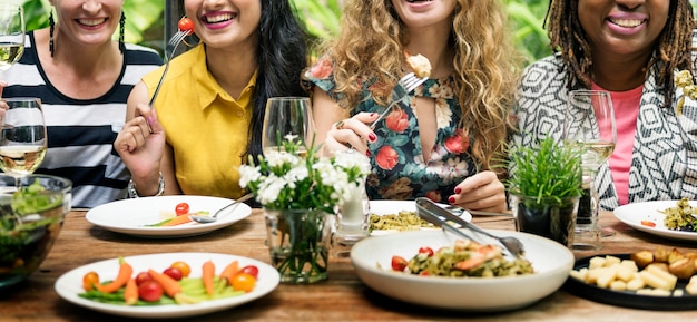 Vrouwen Communicatie Dinner Together Concept