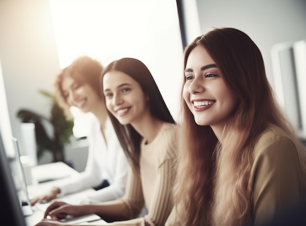 Vrouwen die in een kantoor werken