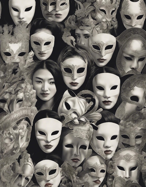 vrouwen die maskers dragen