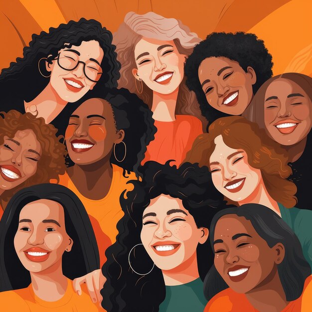 Vrouwen glimlachende groep