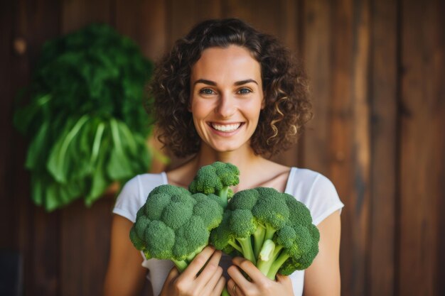 Vrouwen hebben plezier met glutenvrije organische groene groenten Gezonde voeding Generatieve AI