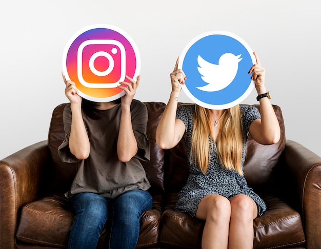 Vrouwen houden van social media iconen