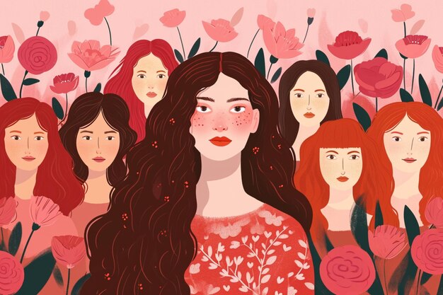 Vrouwen illustratie AI Generatief