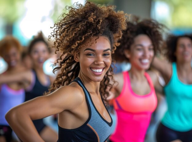 Vrouwen in een aerobicsles Dans Zumba