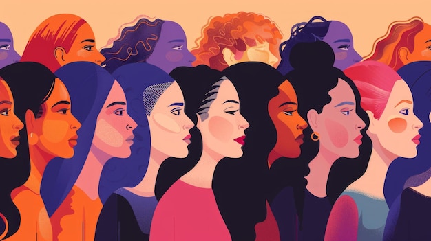 Vrouwen van verschillende culturen en nationaliteiten vieren diversiteit op Vrouwendag Generatieve AI