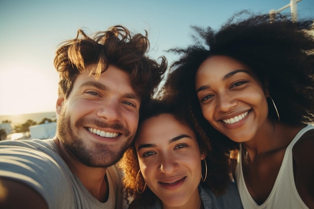 Vrouwen volwassen mannen vrouwen groep persoon jonge plezier samen buiten vriendschap glimlachend portret vrolijke zomer vrienden selfie lachen gelukkig geluk levensstijl