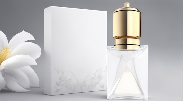 Foto vrouwen witte parfum glazen fles reclame promotionele mockup productverpakking door generative ai