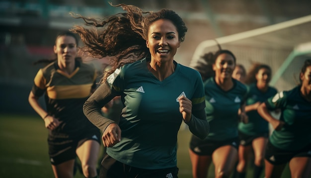 Vrouwenvoetbalspel op het voetbalveld redactionele fotografie Voetbalwedstrijdgamen