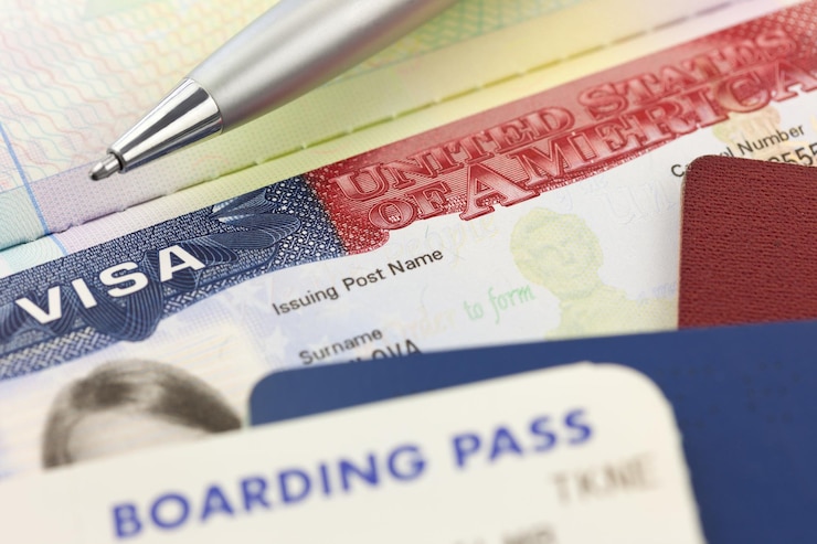 Foto vs visa paspoorten instapkaart en pen buitenlandse reizen