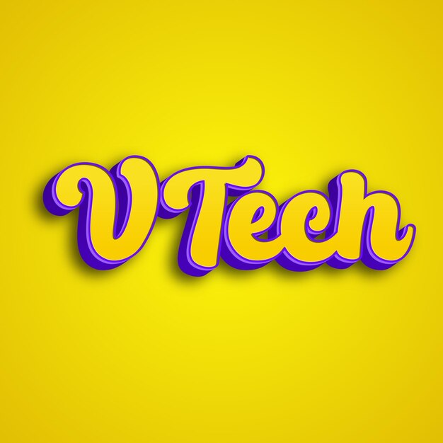 사진 vtech 타이포그래피 3d 디자인 노란색, 분홍색, 색 배경 사진