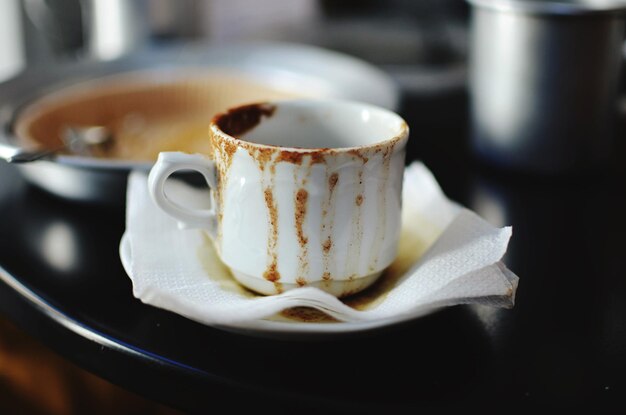 Vuile koffiekop.
