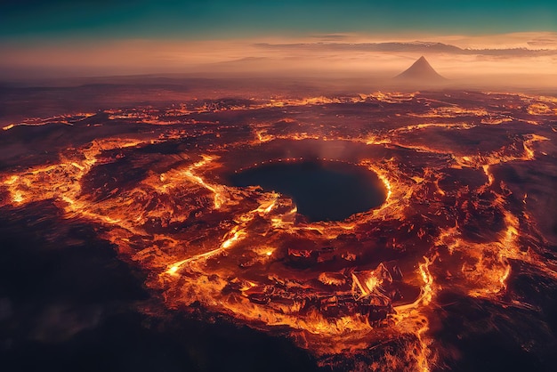 Vulkaan Lava Uitbarstingen Achtergrond Afbeelding