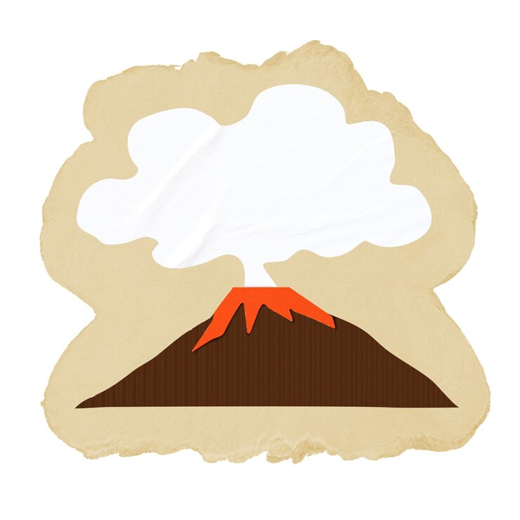 Foto vulkanische berg png sticker gescheurd papier doorzichtige achtergrond