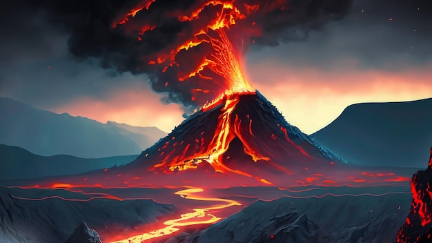 Vulkanische woede Inferno's woedende omhelzing