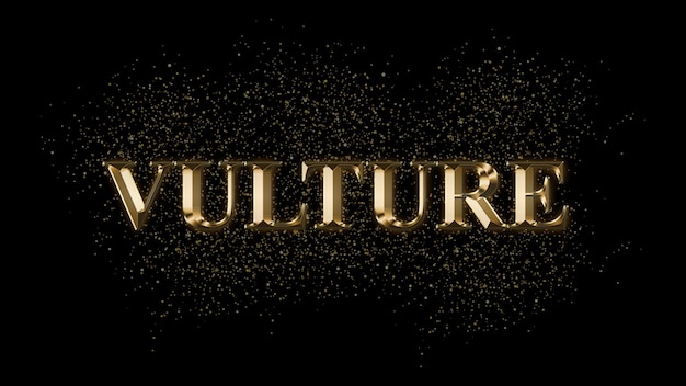 Photo vulture gold text effect gold text with sparks gold plated text effect animal name