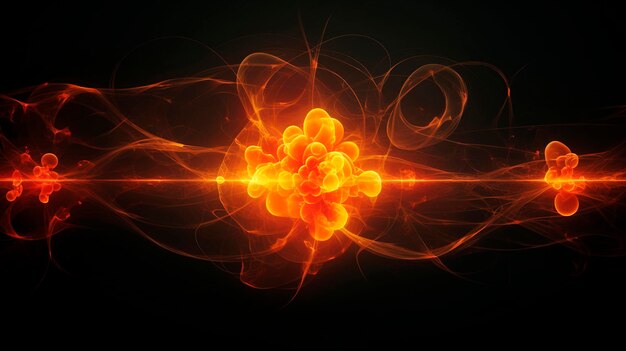 Vurige deeltjes Het begin van de explosie Abstracte achtergrond met vlamdeeltjes op een zwarte achtergrond Hoge kwaliteit illustratie