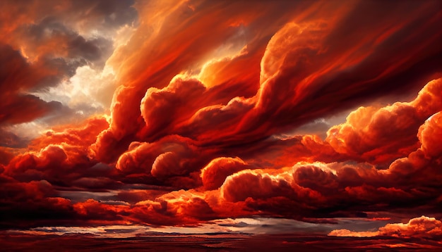 Foto vurige dramatische zonsonderganghemel kleurrijke kleuren van de dageraad ongelooflijke schoonheid een mooie en kleurrijke abstracte aardachtergrond illustratie 3d