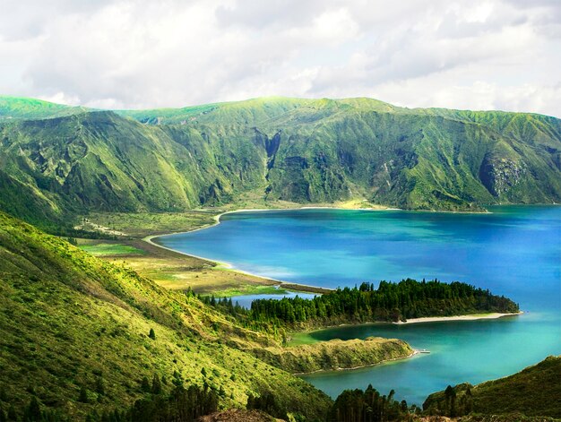 Vuurlagune in Sao Miguel Azoren