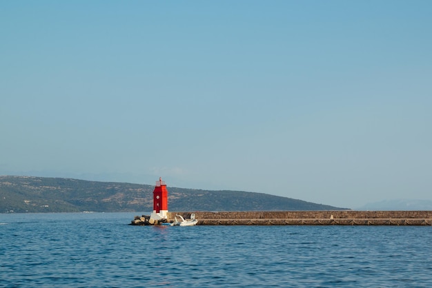 Vuurtoren in de stad Krk, Kroatië