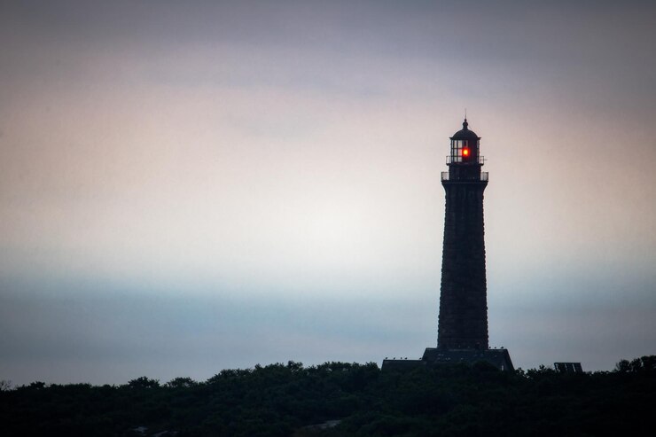 Foto vuurtoren tegen de hemel