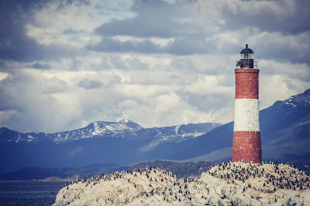 Foto vuurtoren ushuaia patagonië tierra del fuego