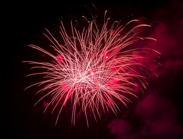 vuurwerk in de donkere hemelachtergrond