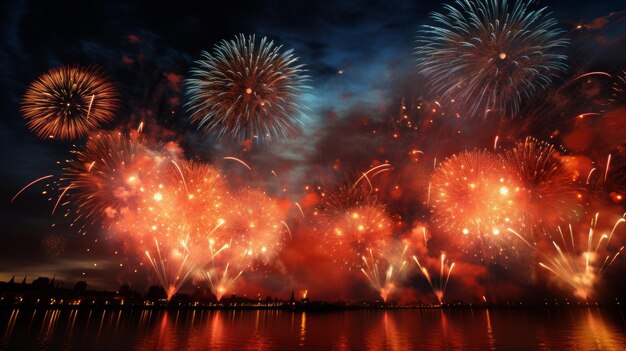 Foto vuurwerk in de nachtelijke hemel