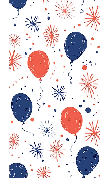 Foto vuurwerk naadloze achtergrond in rood wit en blauw voor vierde juli feestelijk plezier onafhankelijkheidsdag