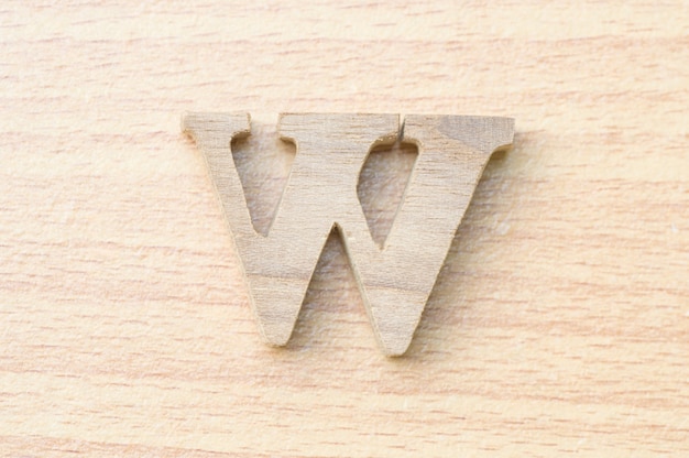 W-Alphabet letter from real wood.