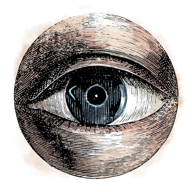 Waarneming oog png sticker waterverf illustratie doorzichtige achtergrond