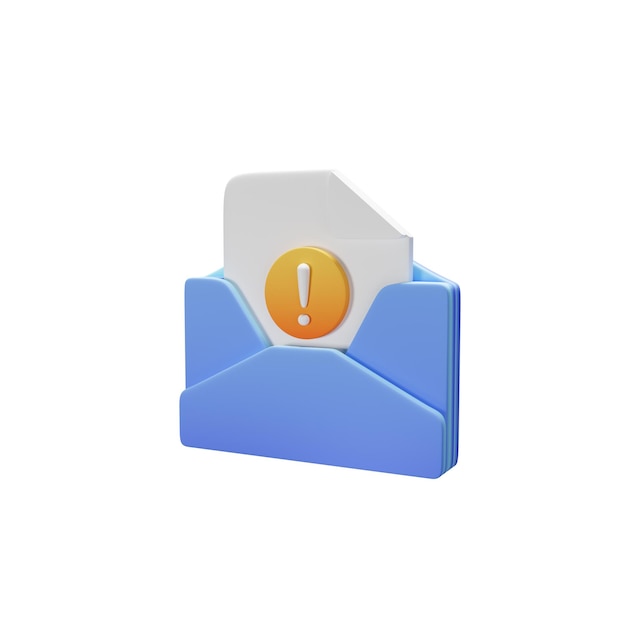 Waarschuwing E-mail 3D-pictogram