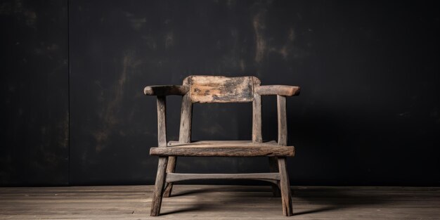 Photo wabisabi wooden chair portrait