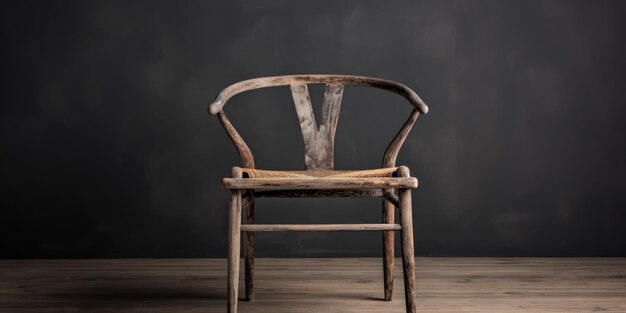 Photo wabisabi wooden chair portrait