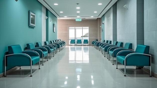 Wachtkamer bij een openbare structuur Detail van een ziekenhuisinterieur Niemand Generatieve AI