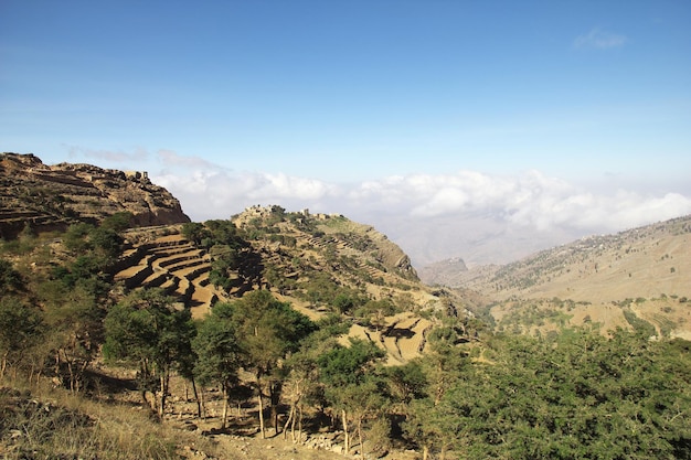 Wadi sara nelle montagne yemen