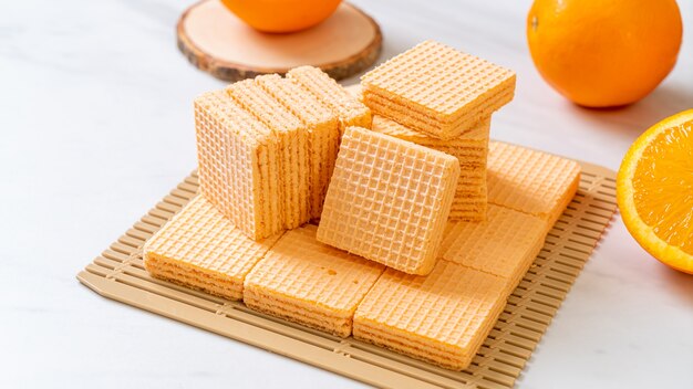 Wafel met sinaasappelsmaak