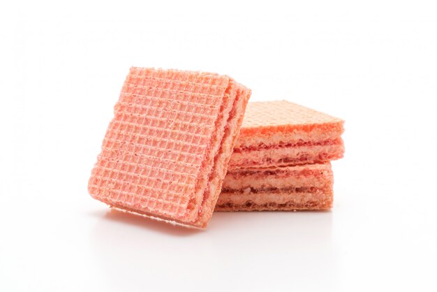 wafelkoekje met aardbeienroomsmaak