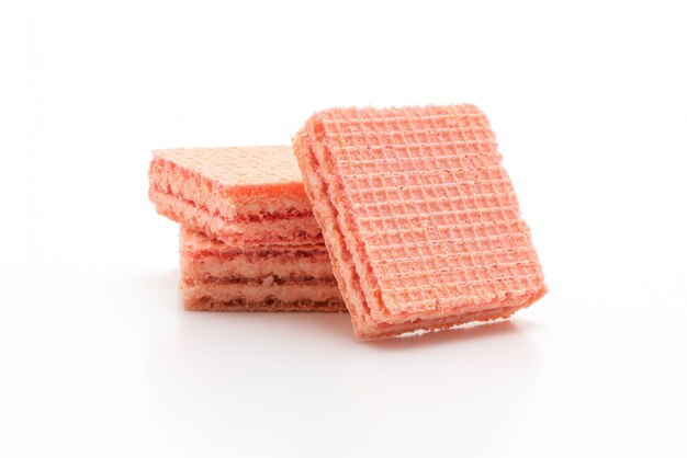 wafelkoekje met aardbeiroomsmaak