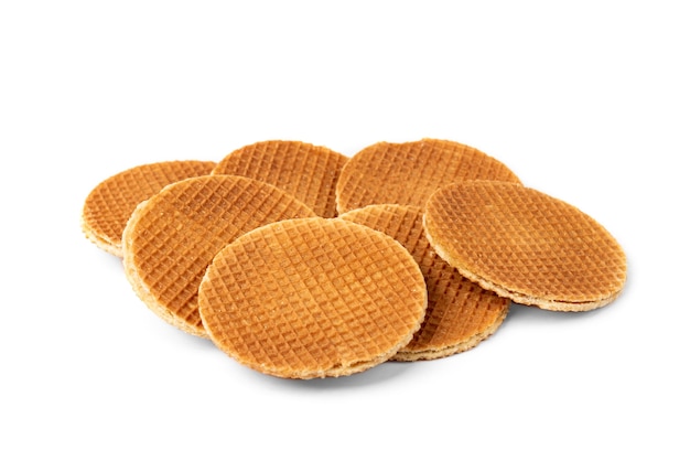 Wafels Met Karamel Vulling Geïsoleerd.