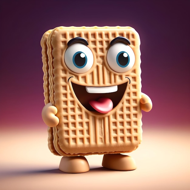 Photo wafer biscuits cartoon character